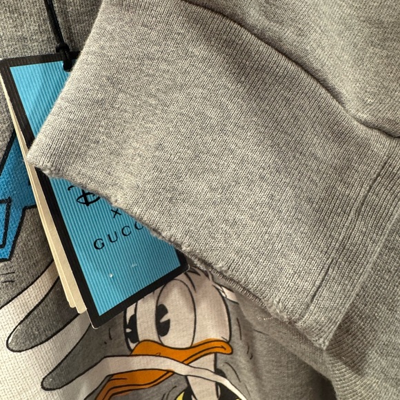 NEW Gucci x Disney Grey Flash Donald Duck Sweatshirt Size XL Crewneck Distressed - Picture 11 of 16